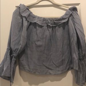 Off the shoulder cotton gauze top